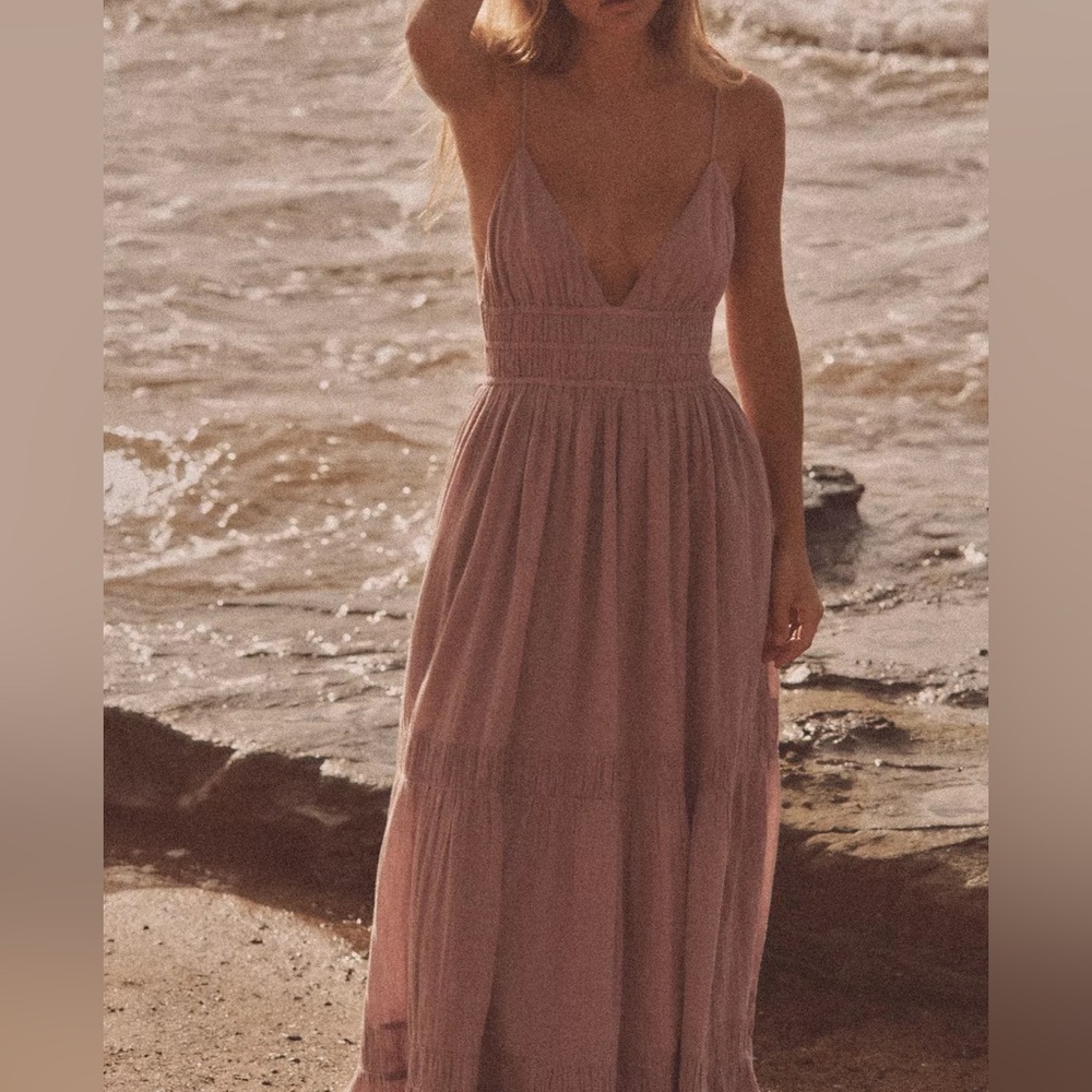 (NWT) Zara - pink cotton gauze maxi dress - Picture 2 of 8